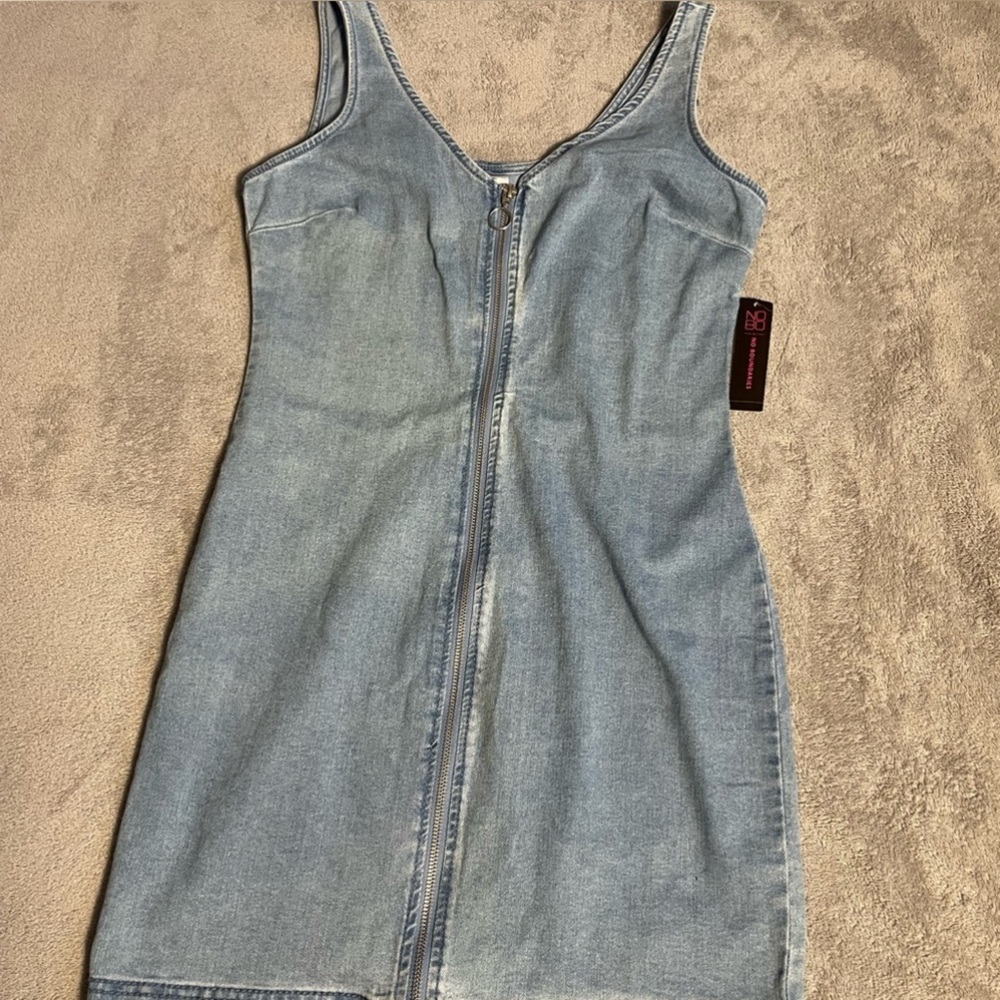 No Boundaries Denim Zip-Up Top